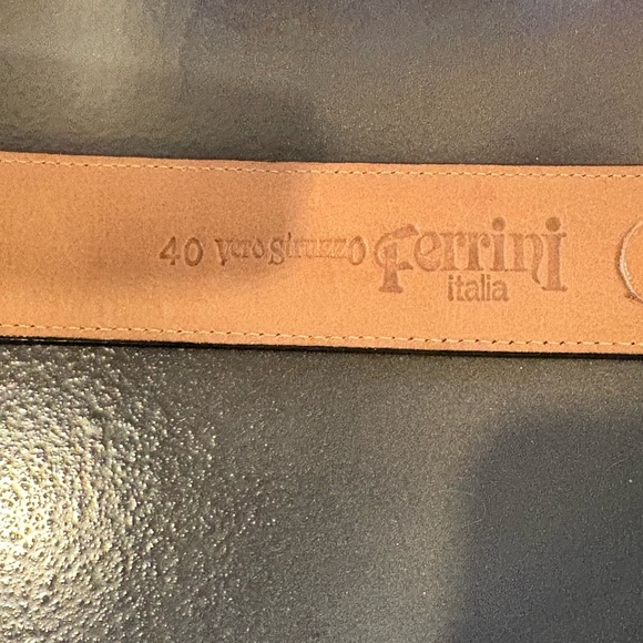 Montana Silversmith Silver Plate Buckle and Vero Struzzo Ostrich Leather Belt 40 - Picture 6 of 16